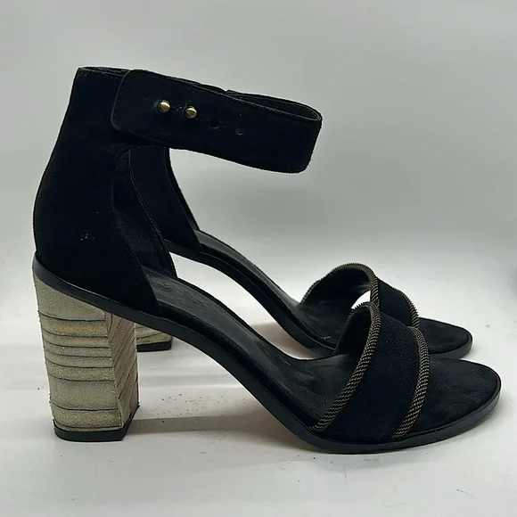 Bernardo Stylish Hayden Black Suede Ankle Strap Block Heel Shoes *Size 6.5* 🌺🌺 - Picture 3 of 7